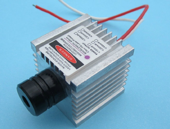 200mW 405nm Blue Violet Laser module Heat radiation design/Focus adjustable